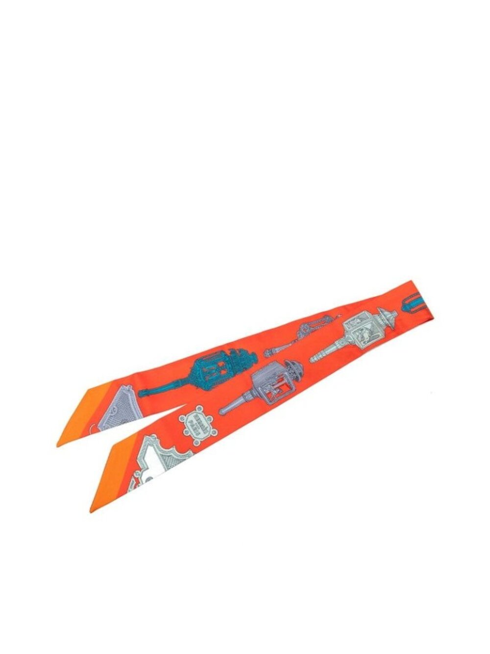 Hermes Twilly Merveilleuses Lanternes Scarf Red Silk